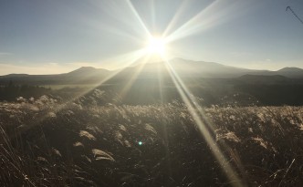 Sangumburi Crater in Jeju sunset