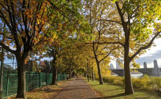 running route along Charles River Esplanade in Boston
