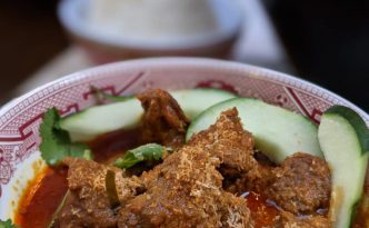 beef rendang Laut in NYC for authentic Singaporean food